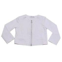 1707AD felpa bimba GIRL ELSY BABY white full zip sweatshirt 