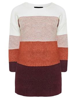 18/20 Taglie Forti Yours Curvo Colore Blocco Morbida Maglia 