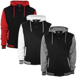 Urban Classics 2-tone Felpa con Cappuccio e Zip Nero Grigio 