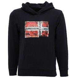2561AB felpa bimbo BOY NAPAPIJRI blue cotton hoodie sweatshi