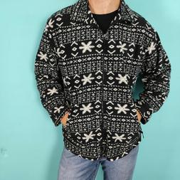 VINTAGE 90s felpa in pile Crazy hoddie maglia per da uomo ma