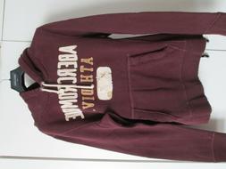 ABERCROMBIE & FITCH TG. S FELPA UOMO INVERNALE BORDEAUX CON 