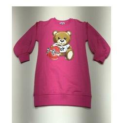 ABITO MOSCHINO ROSA FUCSIA VESTITO BAMBINA RAGAZZA FELPA LUN