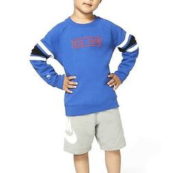 Nike Air Little Kids 'Crew Felpa Azzurra in Cotone Da Bambin