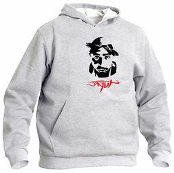 Art T-shirt, Felpa con cappuccio 2PAC, Hoodie unisex, Grigio