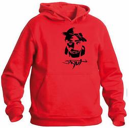 Art T-shirt, Felpa con cappuccio 2PAC, Hoodie unisex, Rosso