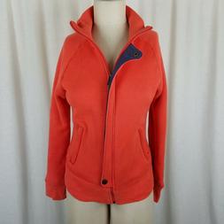 B Da Burton Arancione Imbuto Collo Zip Maglione Felpa Giacca