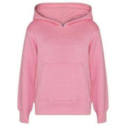 Bambine Ragazzi Felpa Top Tinta Unita Rosa Confetto con Capp