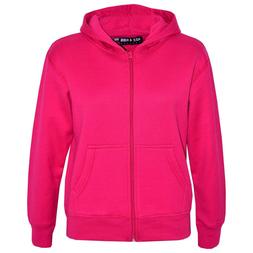 Bambine Unisex Semplice Pile Felpa Rosa con Cappuccio Zip St