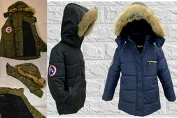 Bambini Giacca con Cappuccio Ragazzi Parka AB3