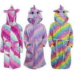 Bambini Ragazze Unicorno Accappatoio con Cappuccio Galaxy Na
