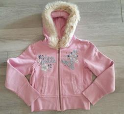 BENETTON FELPA ROSA CON CAPPUCCIO IN PELO TG 8 ANNI