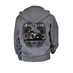Biker Giacca con Cappuccio Moto Fantasia Harley Chopper Moto