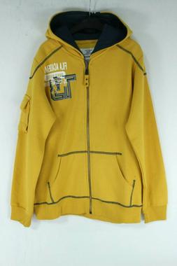 FILA BNWT Giallo Manica Lunga Zip Cappuccio Ragazzi Taglia L
