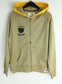 FILA BNWT Uomo Beige Manica Lunga Zip Cappuccio Ragazzi TAGL