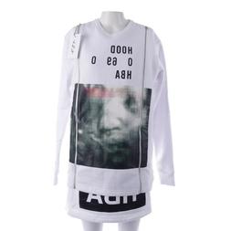 Cappuccio By Air. Sweatshirt Tgl S Bianco Nero Uomo Parte Su