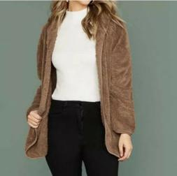 Cardigan Pellicciotto Felpa Teddy Bear Cappuccio stile ZARA