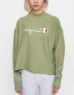 Champion collo Alto Felpa Donna Luce Verde Oliva Abbigliamen