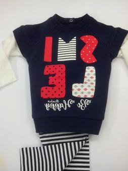COMPLETO BIMBA TOP FELPA + LEGGINGS MIS. 6 MESI E 9 MESI BIM