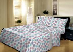 Completo Lenzuola Flanella Felpate Dis Kaleido 100% Cotone a