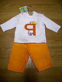 Completo CHICCO neonato 6 mesi 2 pezzi felpa panna pantalone