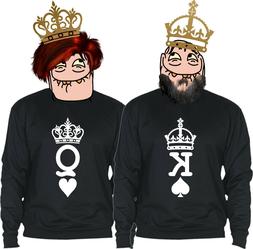 King Queen Felpa Re Regina Fidanzati Idea Regalo Innamorati 