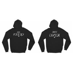 COPPIA FELPA CAPPUCCIO THE KING E HIS QUEEN FIDANZATI AMORE 