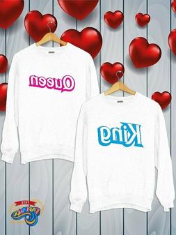 Uomo Donna Coppie King Queen Bianche Idea Regalo San Valenti