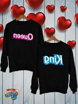 Uomo Donna Coppie King Queen Nere Idea Regalo San Valentino