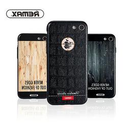 Cover Remax per Iphone 7 effetto legno chiaro, scuro o pelle