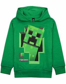 Minecraft Creeper Inside Boys Green Hoodie Gamer Kids Hooded