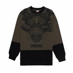 CREWNECK FELPA DOOMSDAY SOCIETY PANTHER ARMY BLACK TAGLIA XS