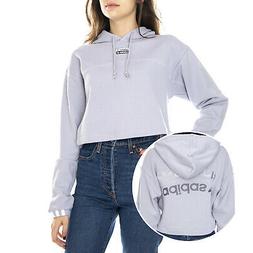 Adidas cropped hoodie sweat - glory grey - felpa con capucci