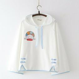 Da Donna Felpa Giapponese Top Manica Lunga Giacca Coulisse G