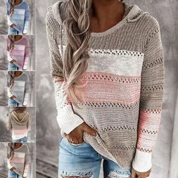 Da Donna Invernali Manica Lunga Maglia Maglione Camicetta co