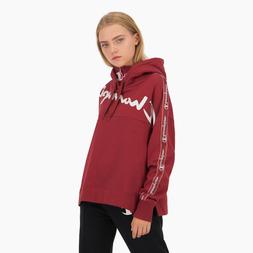 Champion di Wmn Felpa Rossa Grande Logo Nastro collo Alto Sc