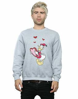 Disney Uomo Donald Duck Love Heart Felpa