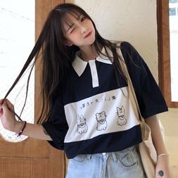 Donna Bambina Camicia T-Shirt Maglione Felpa Giapponese Top 