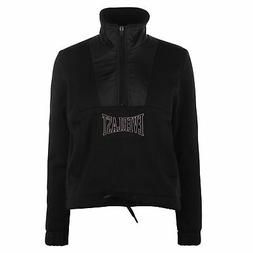 Everlast Donna Felpa 1/2 Zip Foderata Manica Lunga Collo Alt
