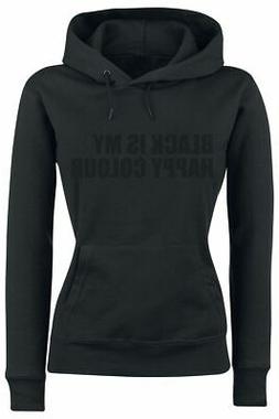 Black Is My Happy Colour  Donna Felpa con cappuccio nero, , 