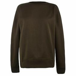 Fabric Donna Felpa Leggera Manica Lunga Girocollo Orlo a Cos