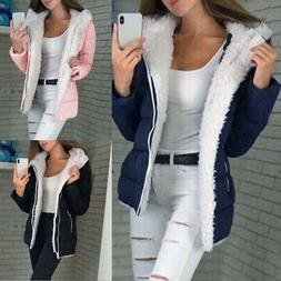 Donna Pelliccia Finta Cappotto Invernale Felpa Spesso Giacca