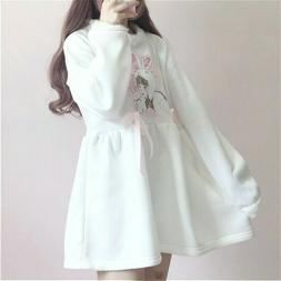 Donna Ragazza Carino Pullover Abito Felpa Giapponese Kawaii 