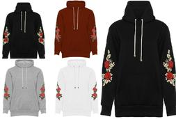 Donna Taglie Forti Floreale Ricamato Pouched Manica Lunga Fe