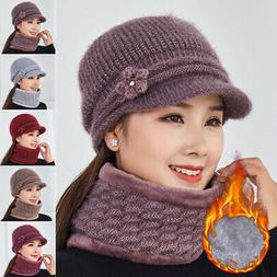Donna Vintage Sciarpa Invernale Cappello Set Maglia Calda Sp