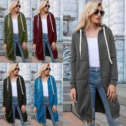 Con Cappuccio Da Top A Manica Lunga Maglione Cappotto