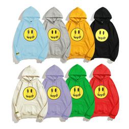 Drew Smiley Hoodie Felpa Con Cappuccio Uomini e Donne Tinta 
