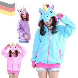 Einhorn-Pulli, Felpa Giacca con Cappuccio, Pullover Bambina 