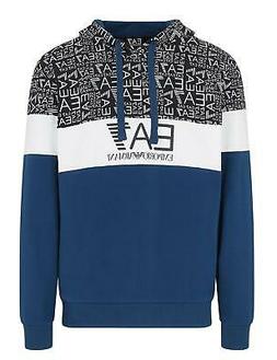 EA7 Emporio Armani 7 - Felpa Uomo Blu Cappuccio Logo