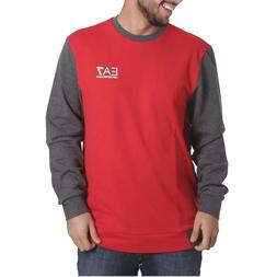EMPORIO ARMANI EA7 felpa girocollo uomo cotone rossa grigia 
